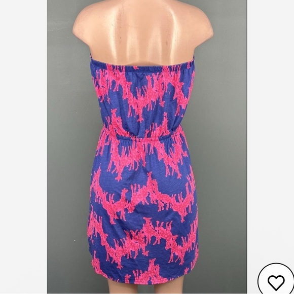 Lilly Pulitzer dress Windsor Strapless Giraffic Park Print dress women Size L - Picture 2 of 9